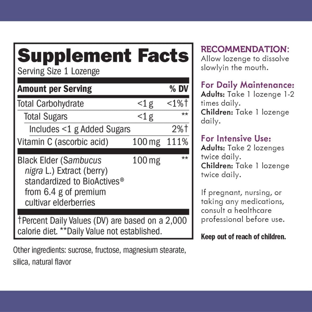 Nature's Way Original Sambucus Elderberry Lozenges with Vitamin C, Gluten Free, Vegan, 30 Count (Packaging May Vary)