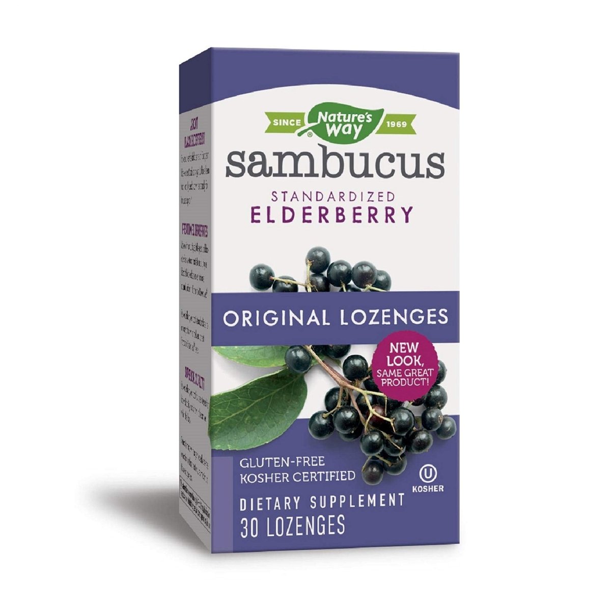 Nature's Way Original Sambucus Elderberry Lozenges with Vitamin C, Gluten Free, Vegan, 30 Count (Packaging May Vary)