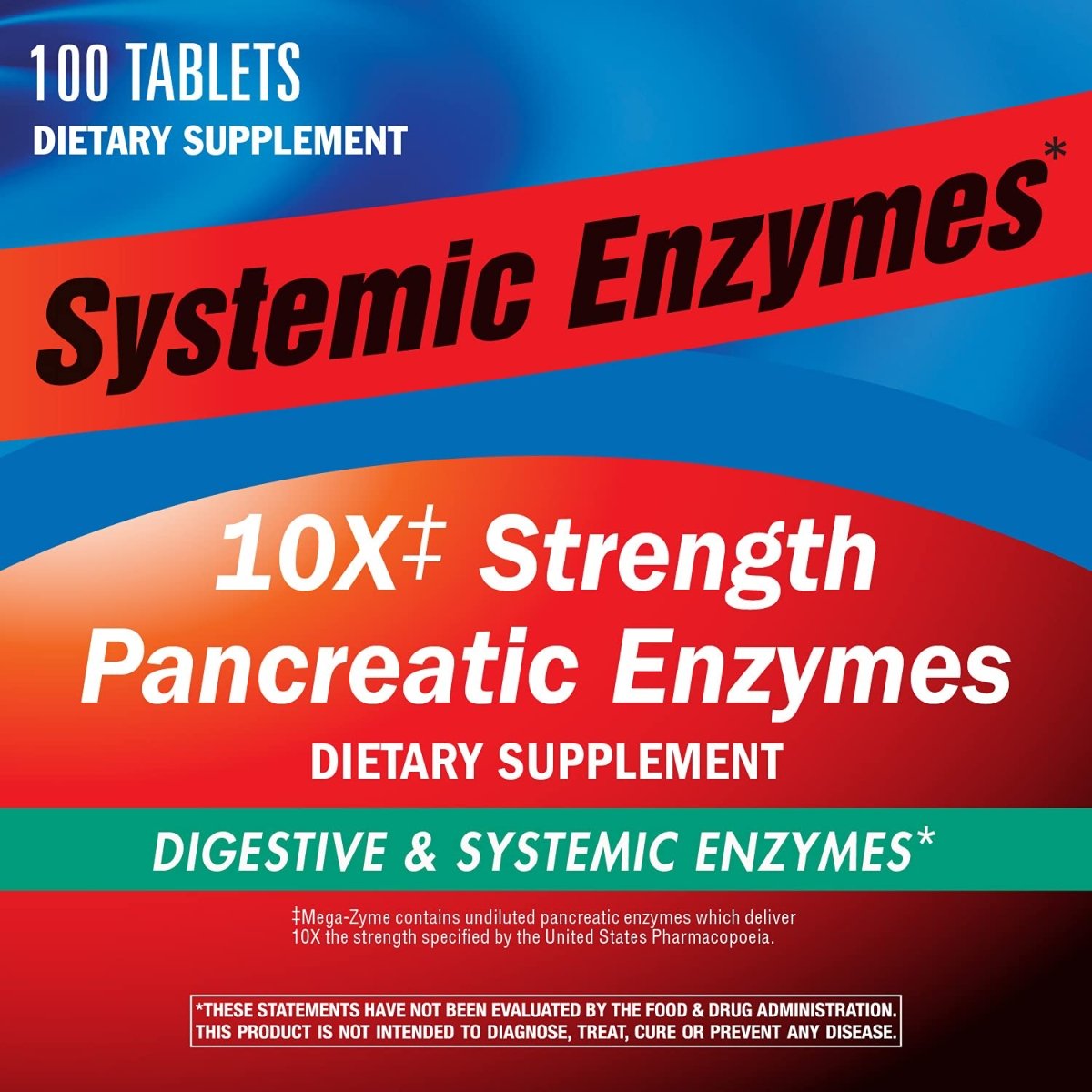 Nature's Way Pancreatic & Systemic Enzymes (Formerly Mega-Zyme), Relieves Occasional Muscle Soreness and Discomfort*, Pancreatic Enzymes, Digestive Support*, 100 Tablets