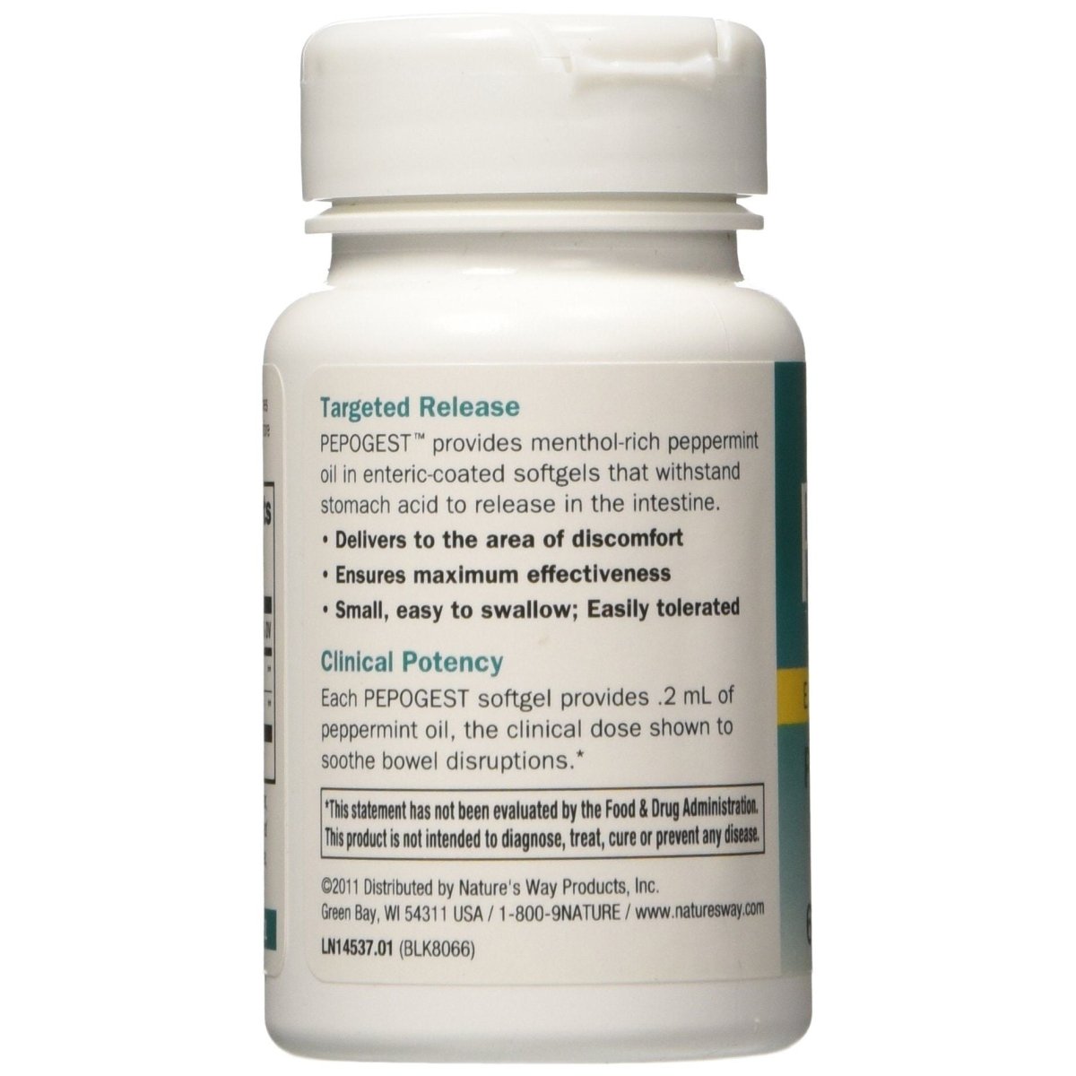 Nature's Way - Pepogest Ec Peppermint Oil, 60 softgels