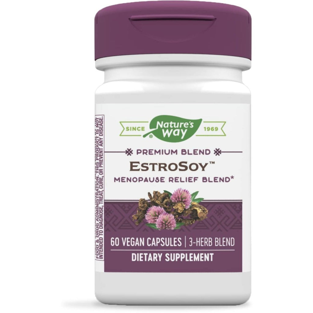 Nature's Way Premium Blend EstroSoy Menopause Relief Blend - Black Cohosh Extract and Fermented Soy - 60 VegCaps