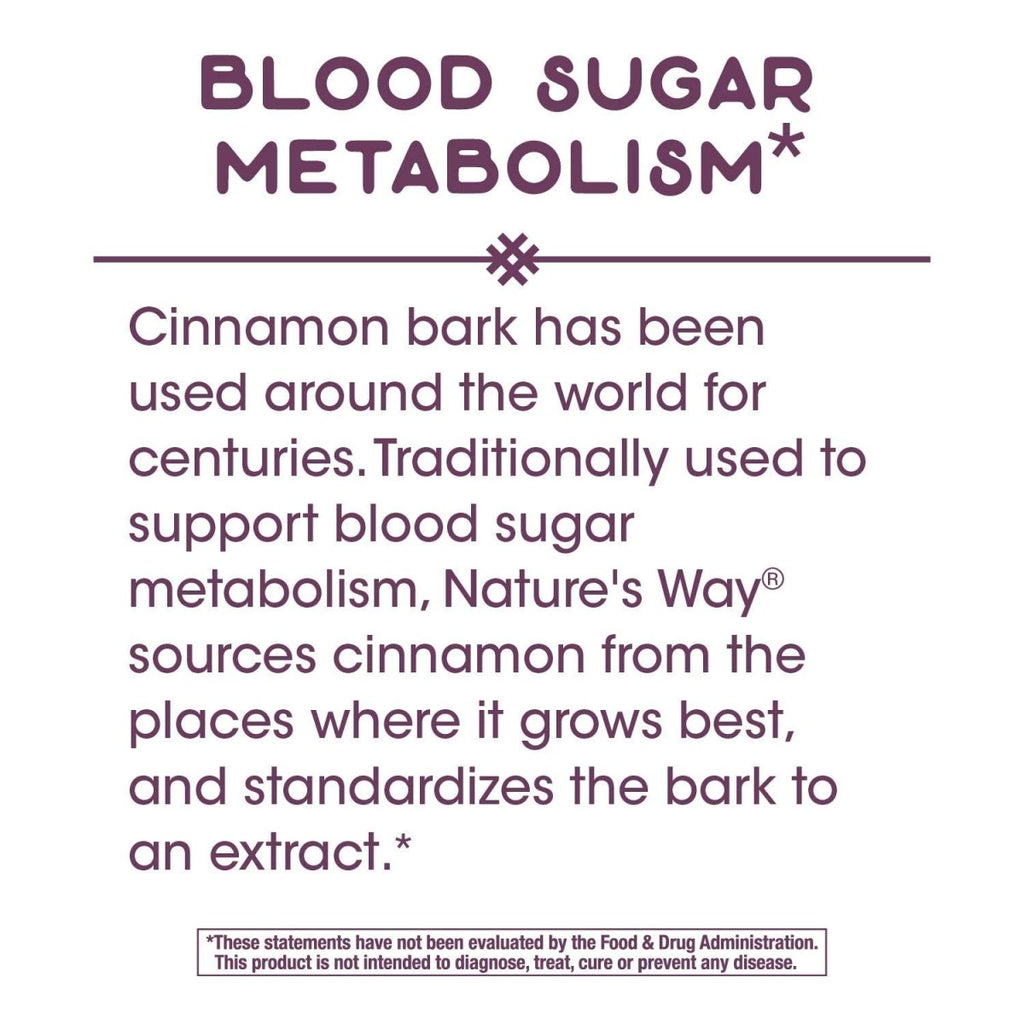 Nature's Way Premium Extract Cinnamon Standardized to 8% Flavonoids 60 Vcaps