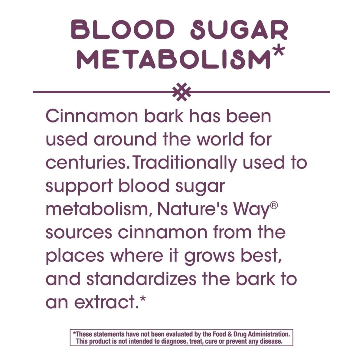 Nature's Way Premium Extract Cinnamon Standardized to 8% Flavonoids 60 Vcaps