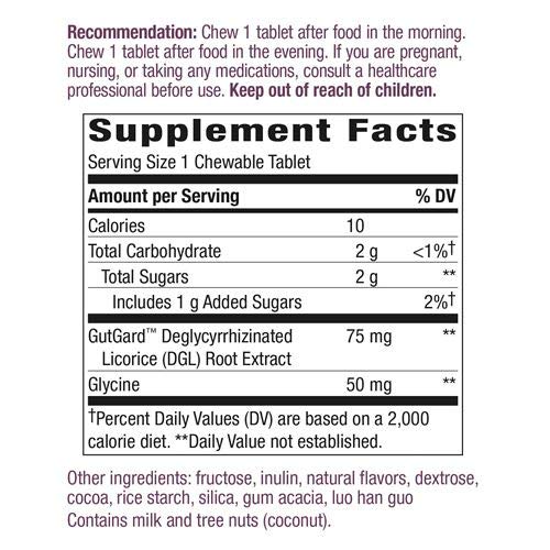Nature's Way Premium Extract DGL Ultra 75 mg per serving 90 Chewables German Chocolate Flavor