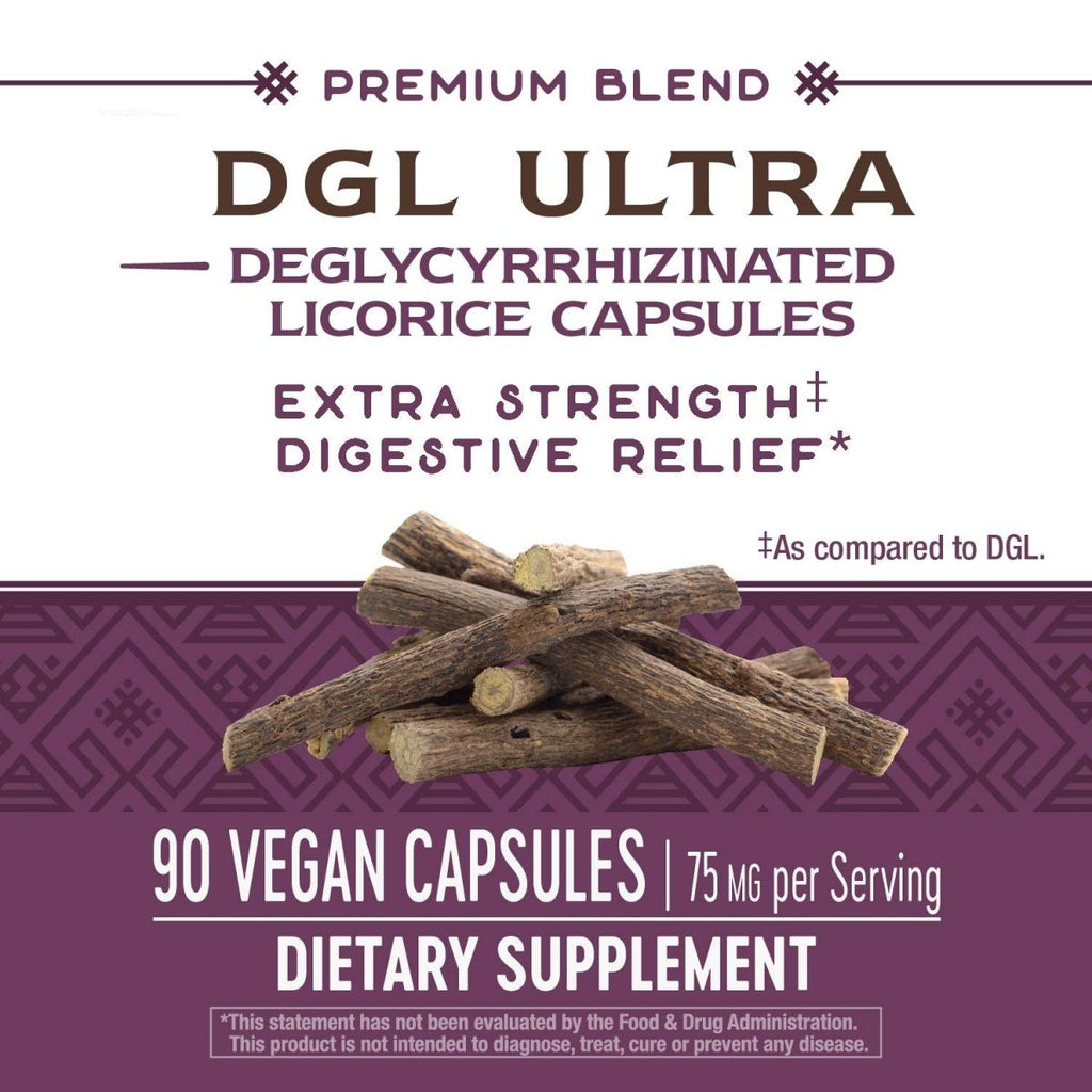 Nature?s Way Premium Extract DGL Ultra Extra Strength Digestive Relief*, 90 Capsules