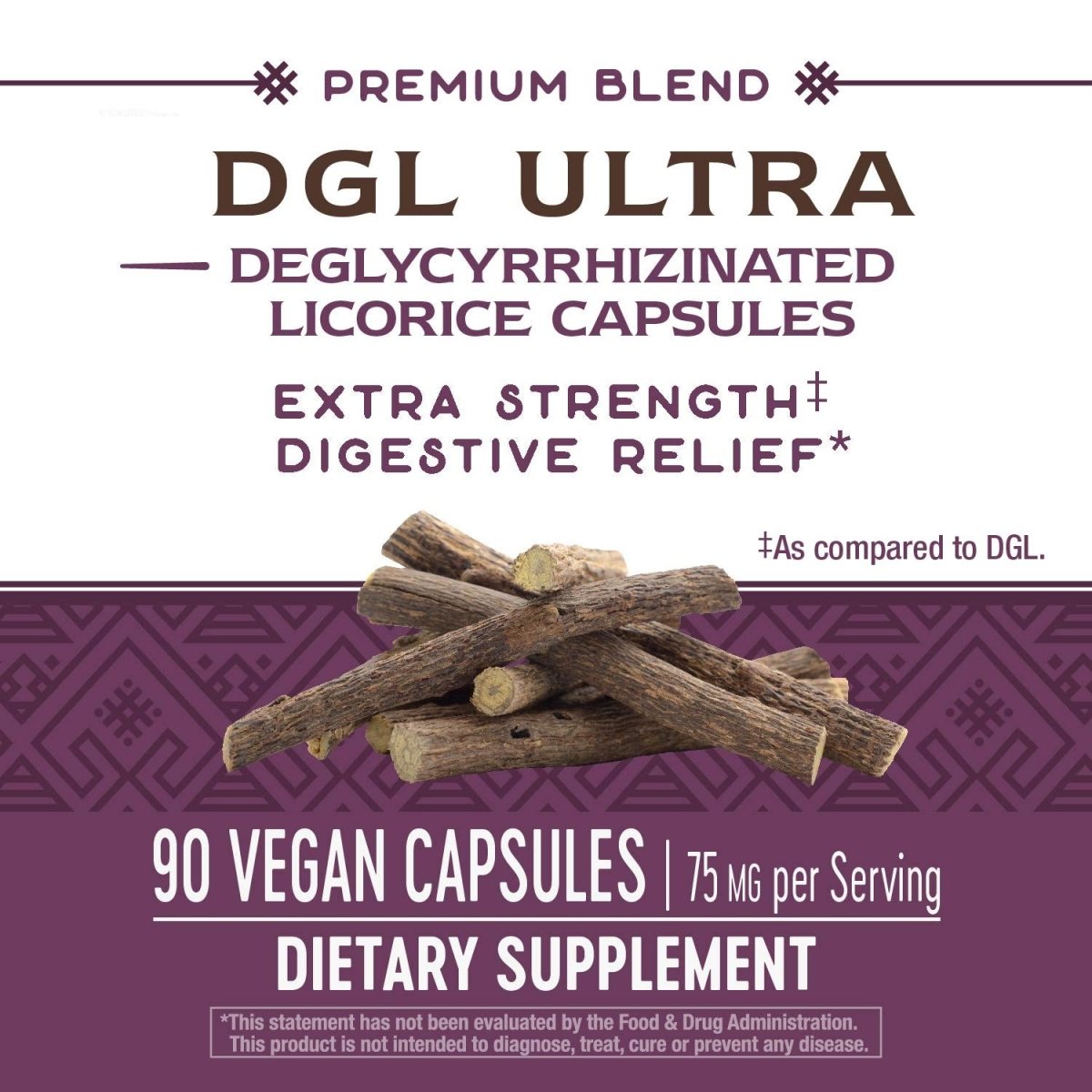 Nature?s Way Premium Extract DGL Ultra Extra Strength Digestive Relief*, 90 Capsules
