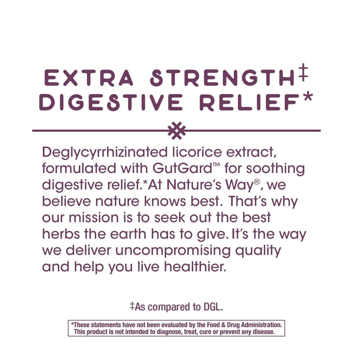 Nature?s Way Premium Extract DGL Ultra Extra Strength Digestive Relief*, 90 Capsules