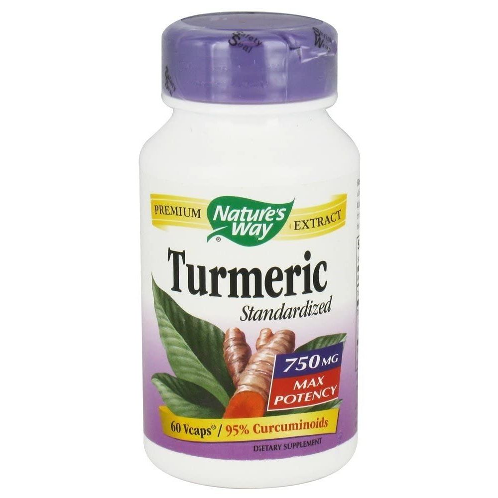 Nature's Way Premium Extract Turmeric Max Potency Standardized to 95% Curcuminoids 750 mg per serving 60 VCaps