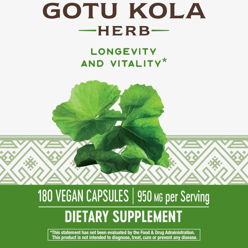Nature's Way Premium Herbal Gotu Kola Herb 950 mg per serving 180 VCaps