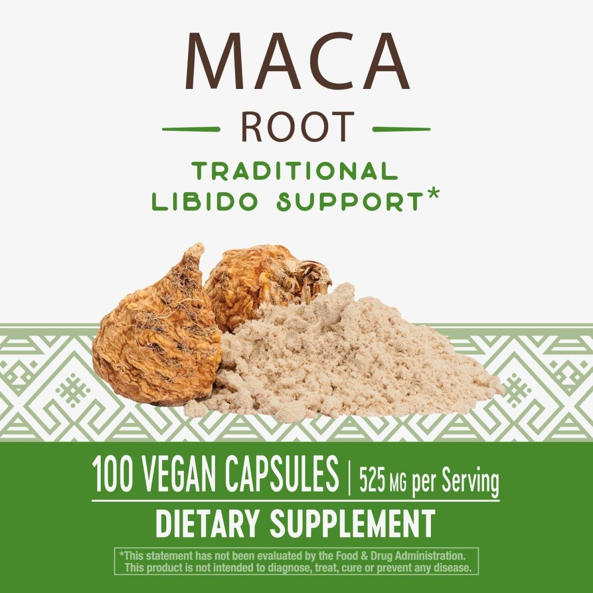 Nature's Way Premium Herbal Maca Root 525 mg, 100 Vcaps, Maca (root),Boost Energy Plant-Derived Capsule (Hypromellose),Silica