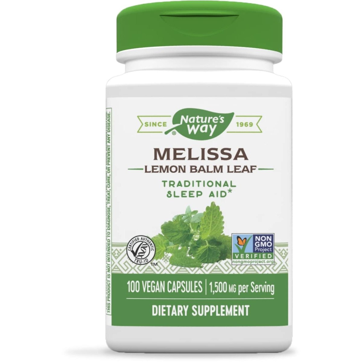 Nature's Way Premium Herbal Melissa Lemon Balm Leaf, 1,500 mg per serving, 100 VCaps
