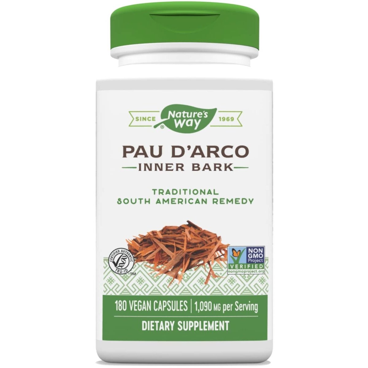 Nature's Way Premium Herbal Pau d'Arco Inner Bark,  180 Capsules