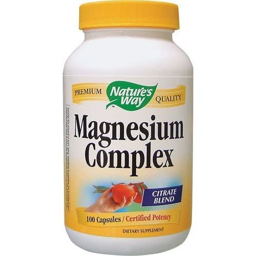 Nature's Way Premium Magnesium Complex Supplement, 500 mg per Serving, 100 Capsules