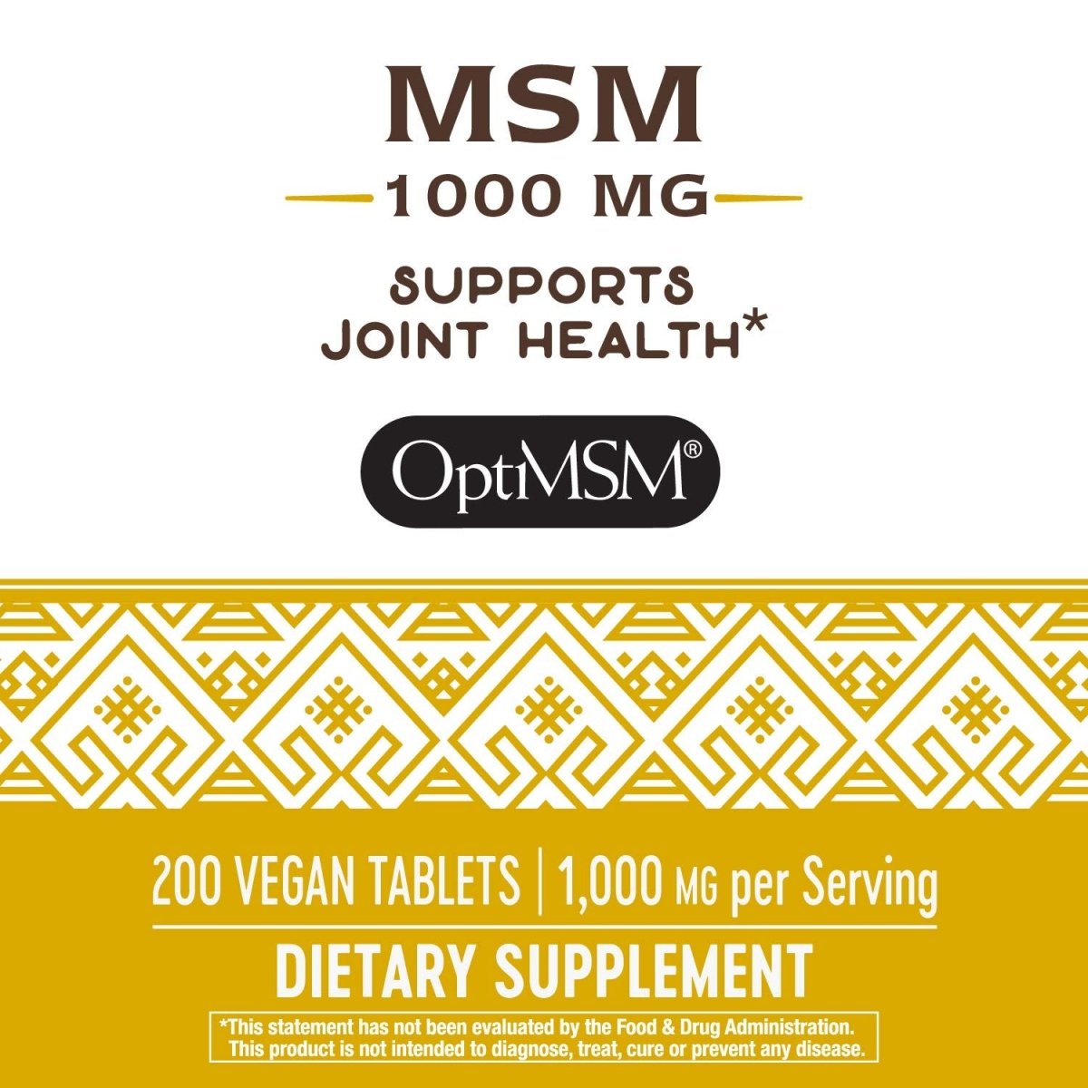 Nature's Way Premium Quality MSM 1000 mg Pure OptiMSM 200 Count
