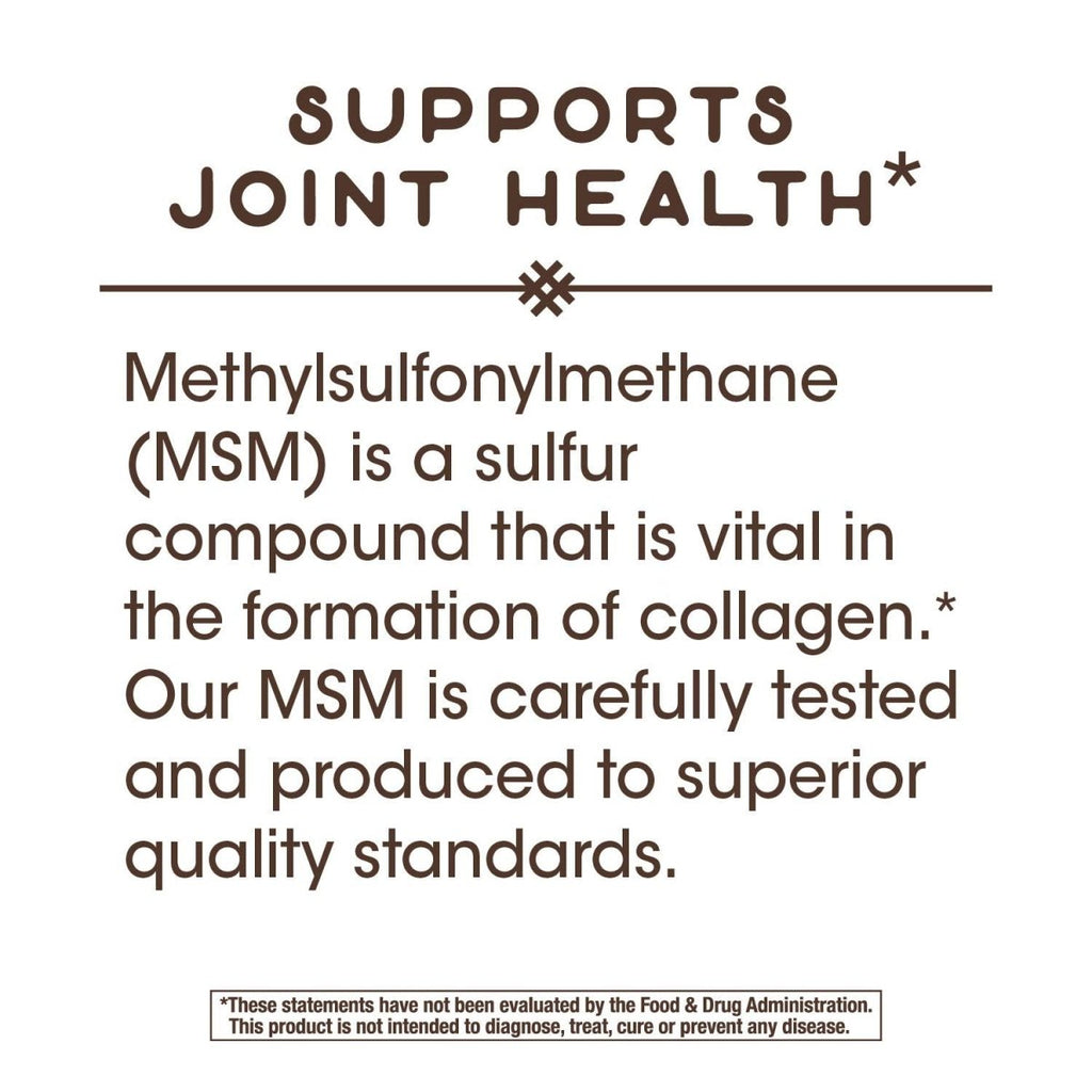 Nature's Way Premium Quality MSM 1000 mg Pure OptiMSM 200 Count