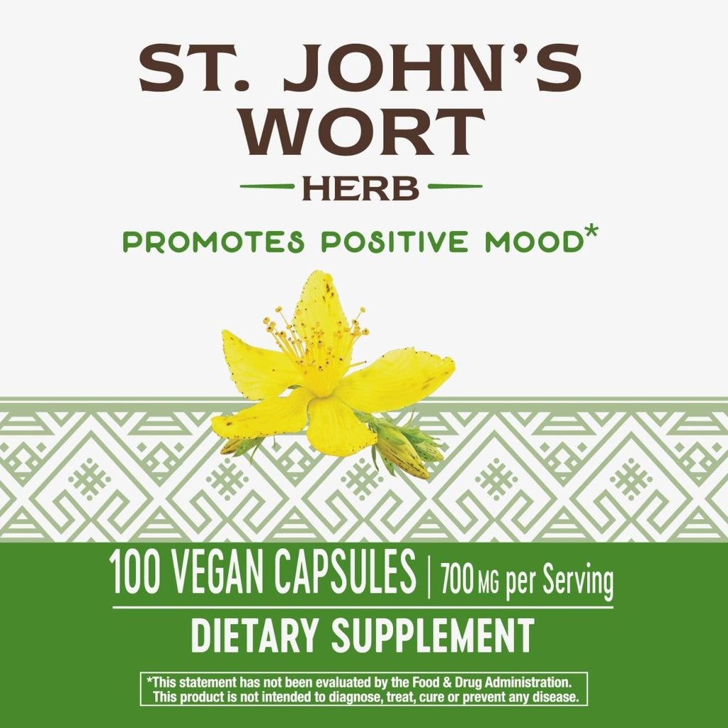 Nature's Way Premium St. John?s Wort Herb, Promotes Positive Outlook*, 700 mg per serving, 100 Vegan Capsules