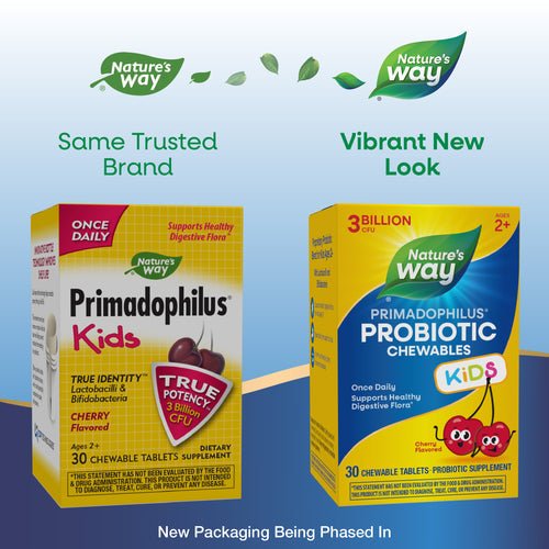 Nature's Way Primadophilus Kids Probiotic Cherry Flavor 30 Chewable Tablets