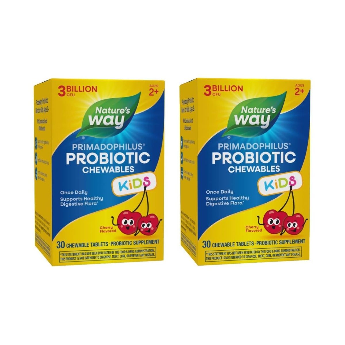 Nature's Way Primadophilus Kids Probiotic Cherry Flavor 30 Chewable Tablets