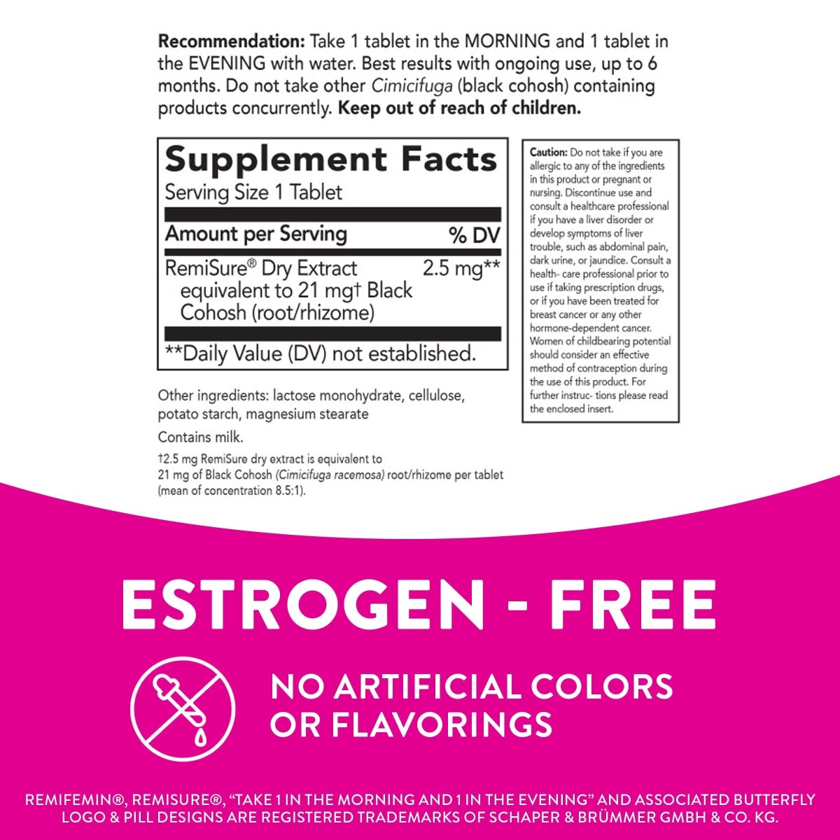 Nature's Way Remifemin, Menopause Relief*, Reduces Hot Flashes and Menopause Symptoms*, Estrogen-Free, 120 Tablets