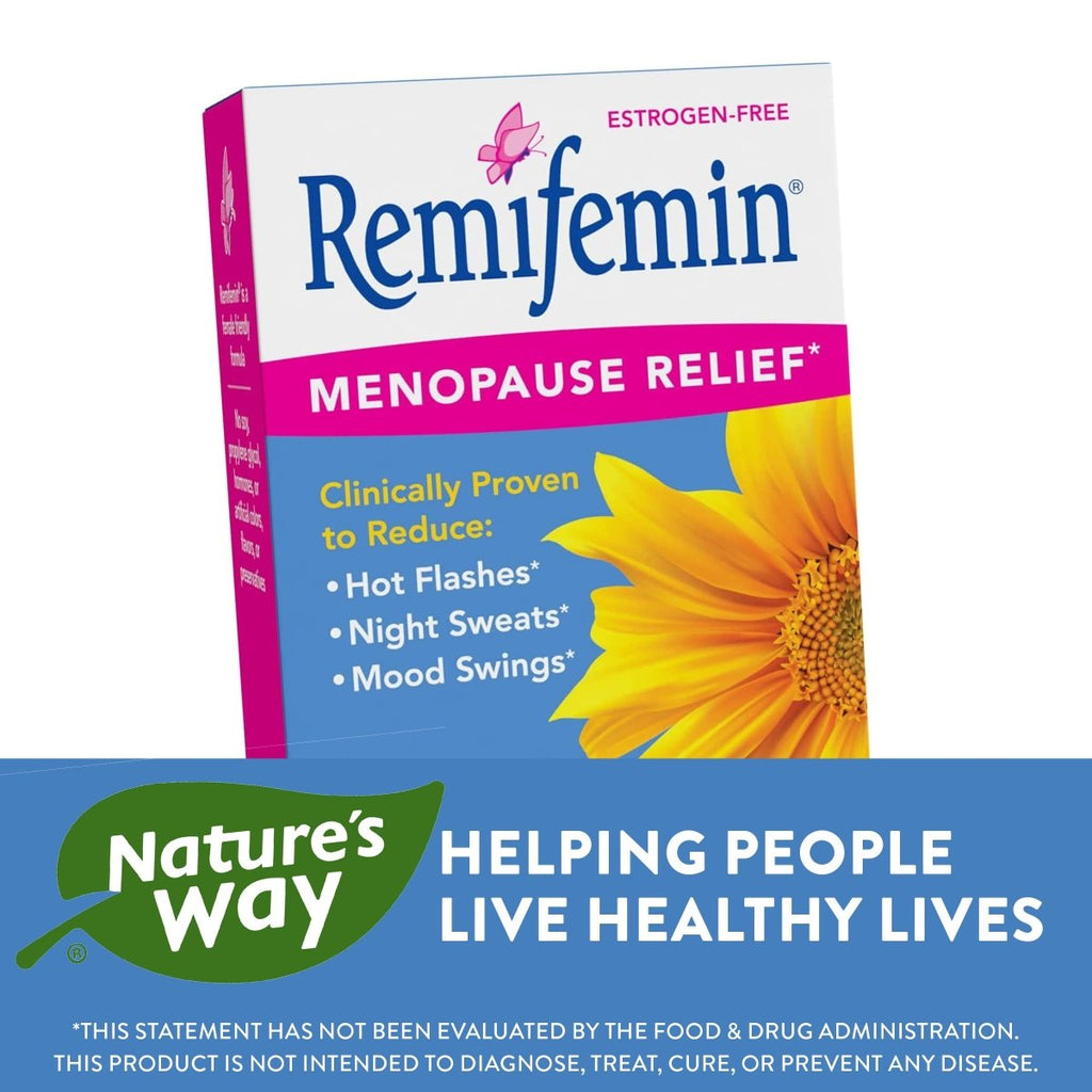 Nature's Way Remifemin, Menopause Relief*, Reduces Hot Flashes and Menopause Symptoms*, Estrogen-Free, 120 Tablets