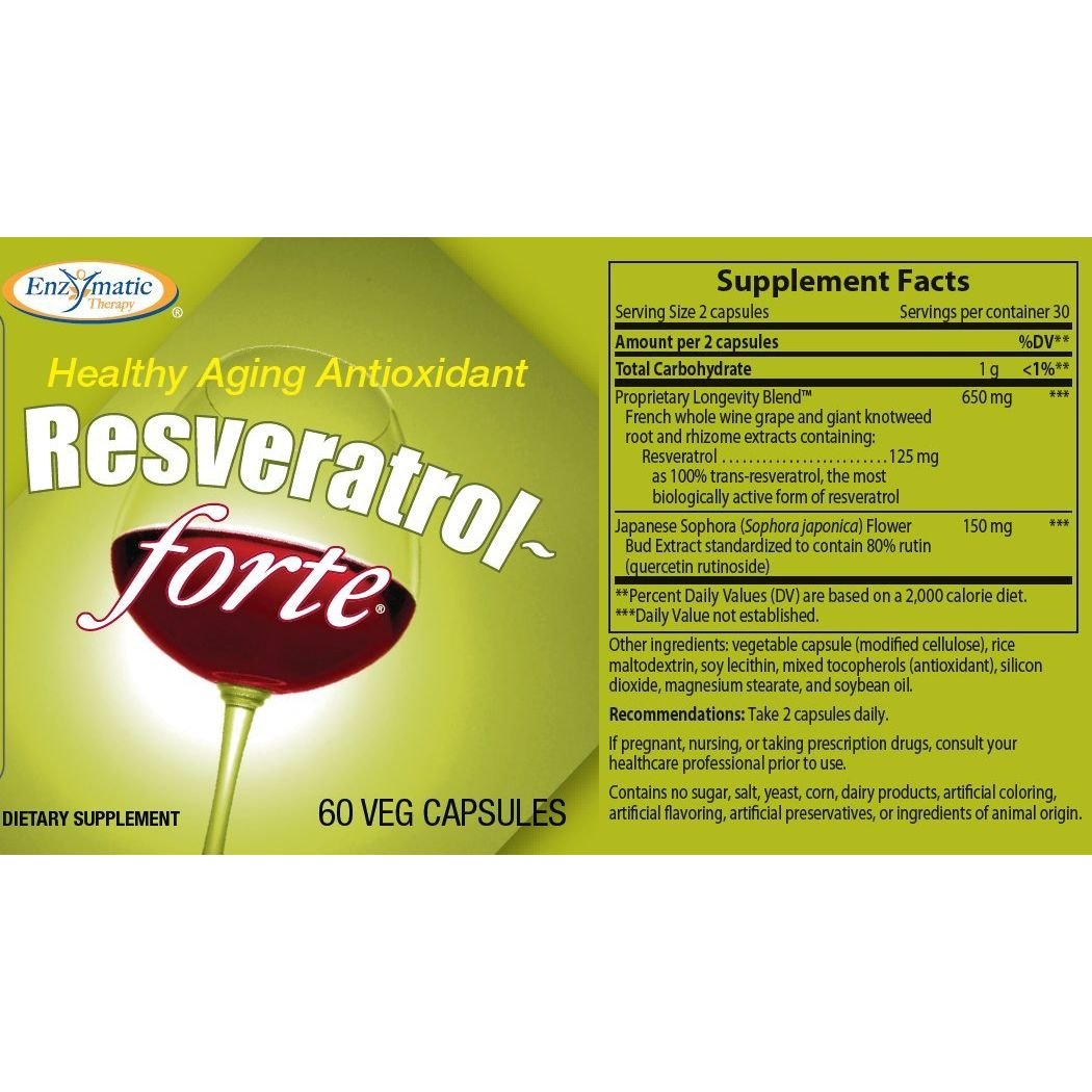 Nature's Way Resveratrol-Forte - 60 Vegetable Capsules