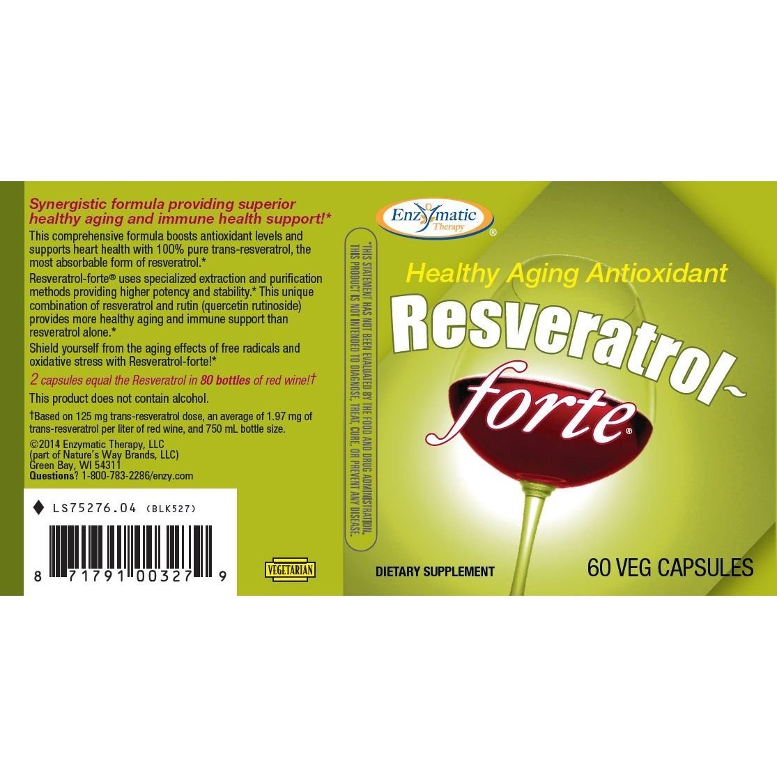 Nature's Way Resveratrol-Forte - 60 Vegetable Capsules