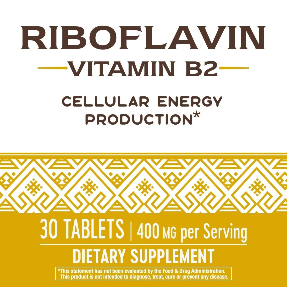 Nature's Way Riboflavin Vitamin B2 Supports Cellular Energy* 30 Tablets