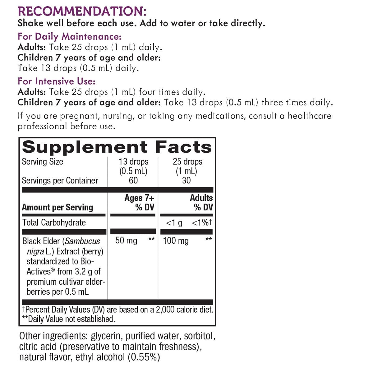 Nature's Way Sambucus Elderberry Drops with Ultra Strength Elderberry, Immune Support*, Made from 6400mg of Elderberries per 1 mL, 1 Fl. Oz.