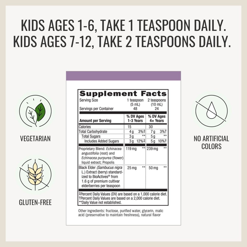 Nature's Way Sambucus Elderberry Immune Syrup for Kids - 4 Oz.