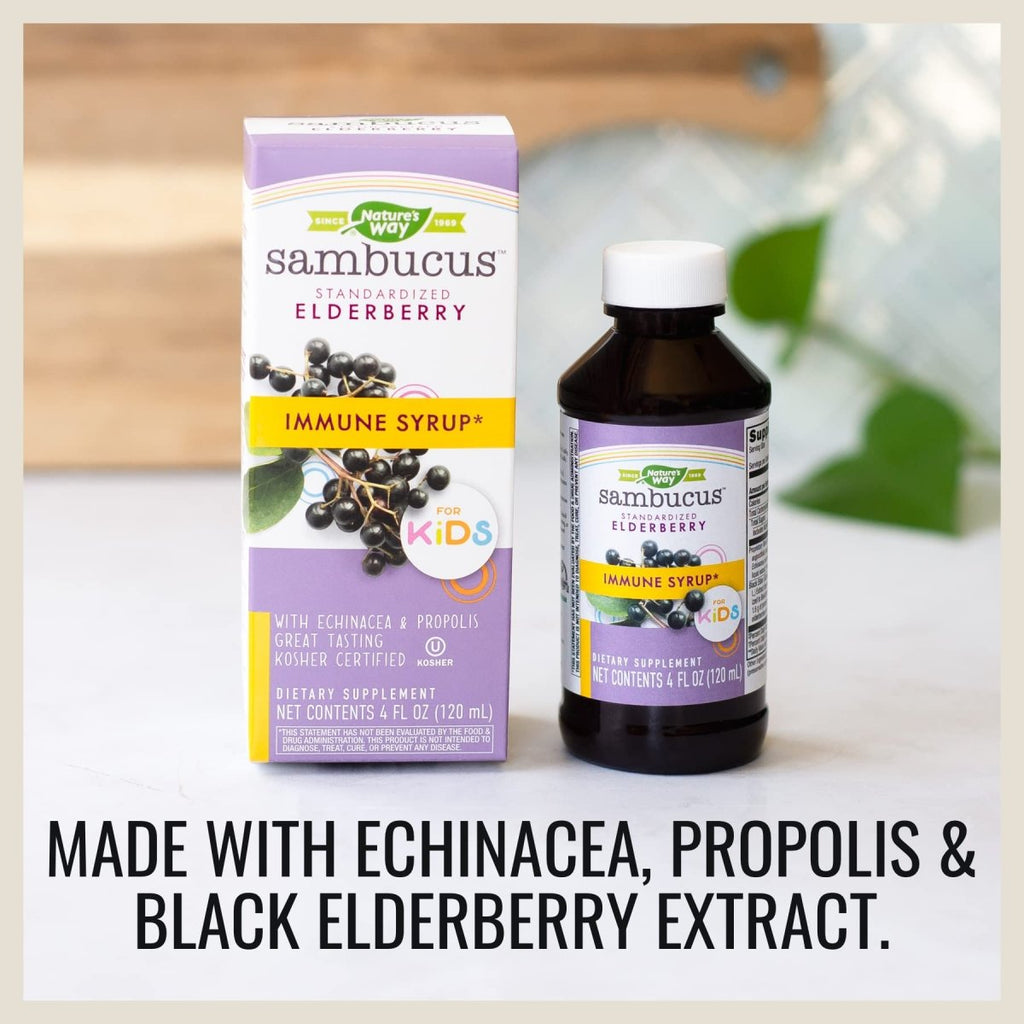 Nature's Way Sambucus Elderberry Immune Syrup for Kids - 4 Oz.