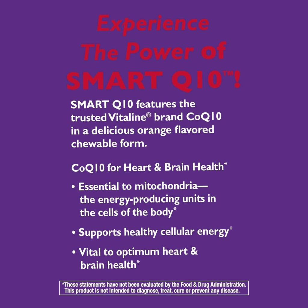 Nature's Way SMART Q10 CoQ10 Chewables - Empowering Heart and Brain Health with a Burst of Orange Flavor