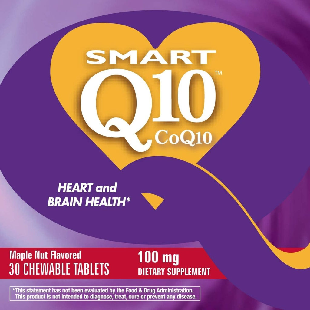 Nature's Way Smart Q10 CoQ10 Maple Nut 30 Chewable Tablets