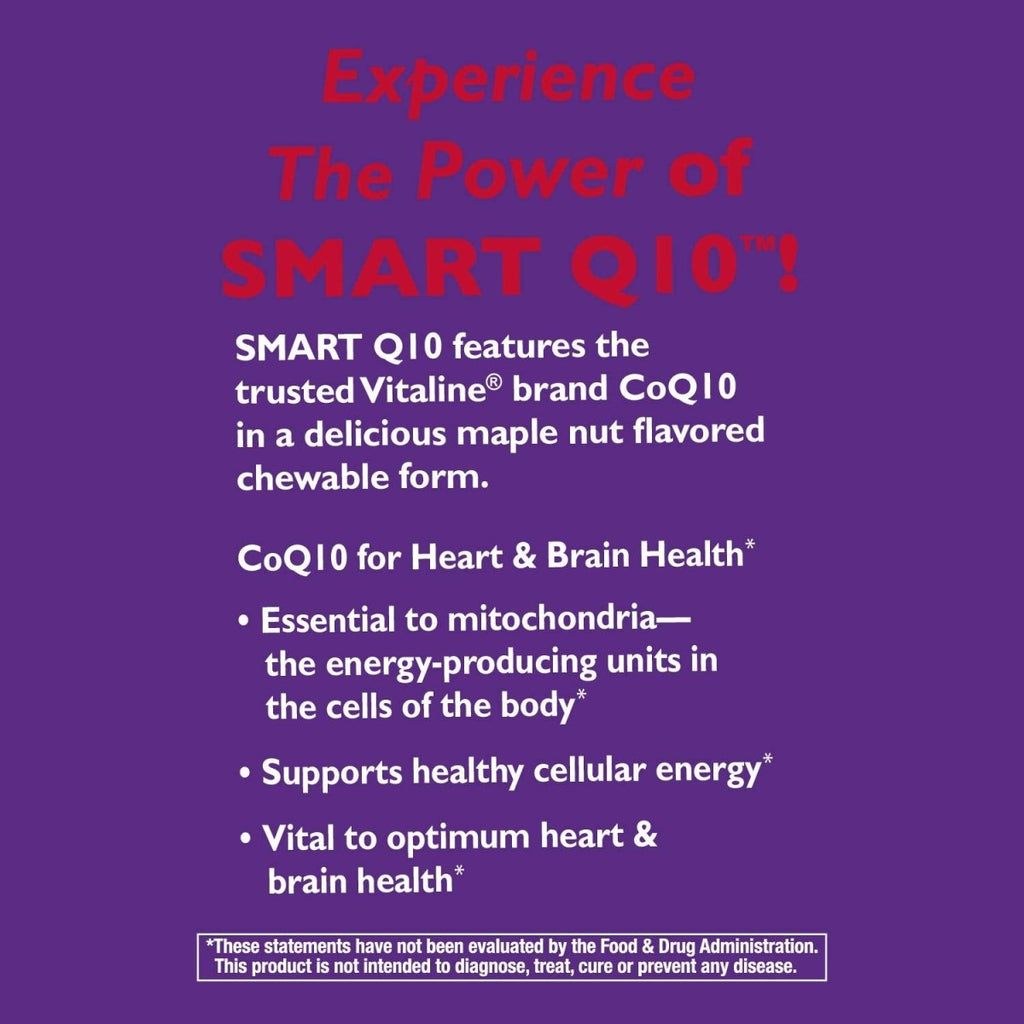 Nature's Way Smart Q10 CoQ10 Maple Nut 30 Chewable Tablets