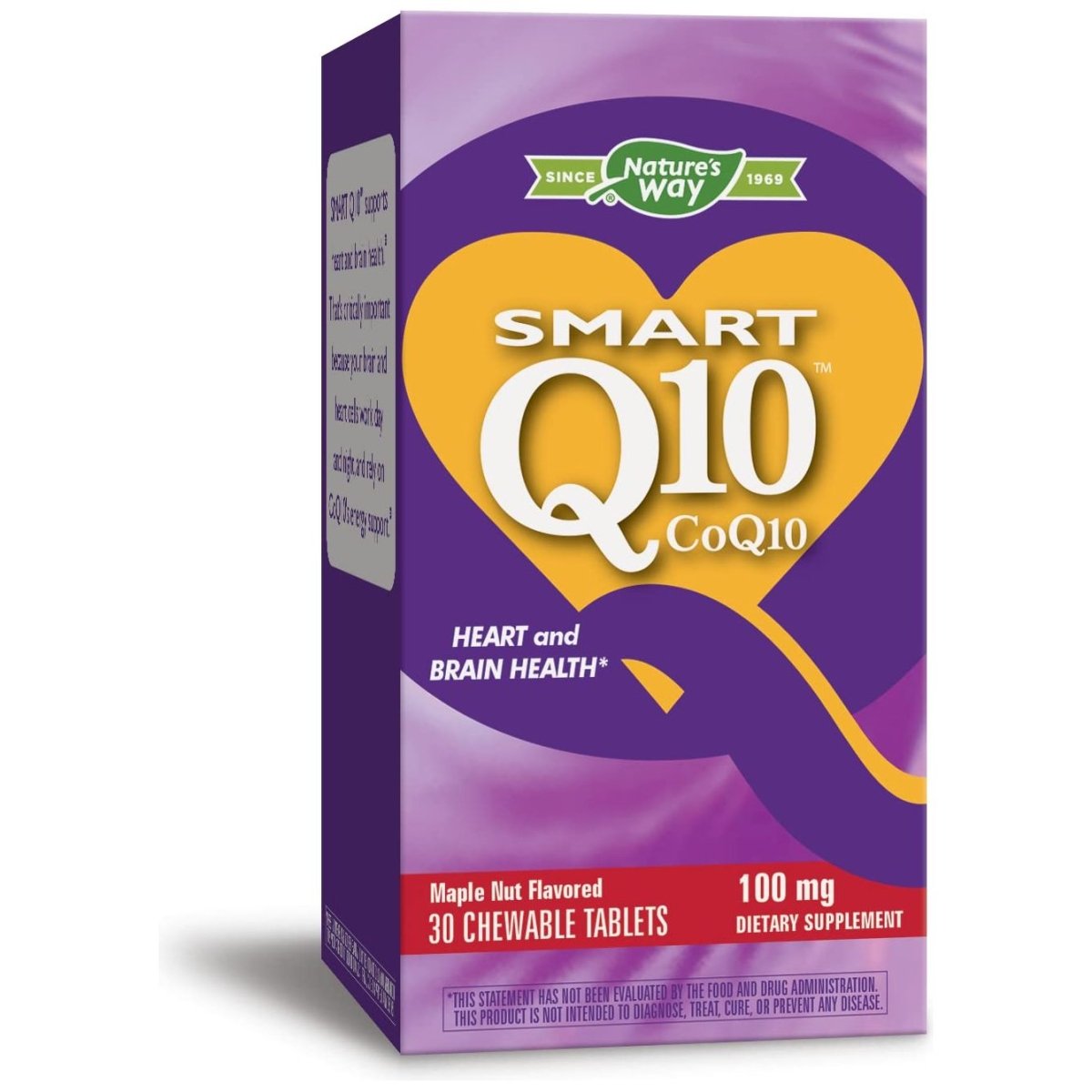 Nature's Way Smart Q10 CoQ10 Maple Nut 30 Chewable Tablets