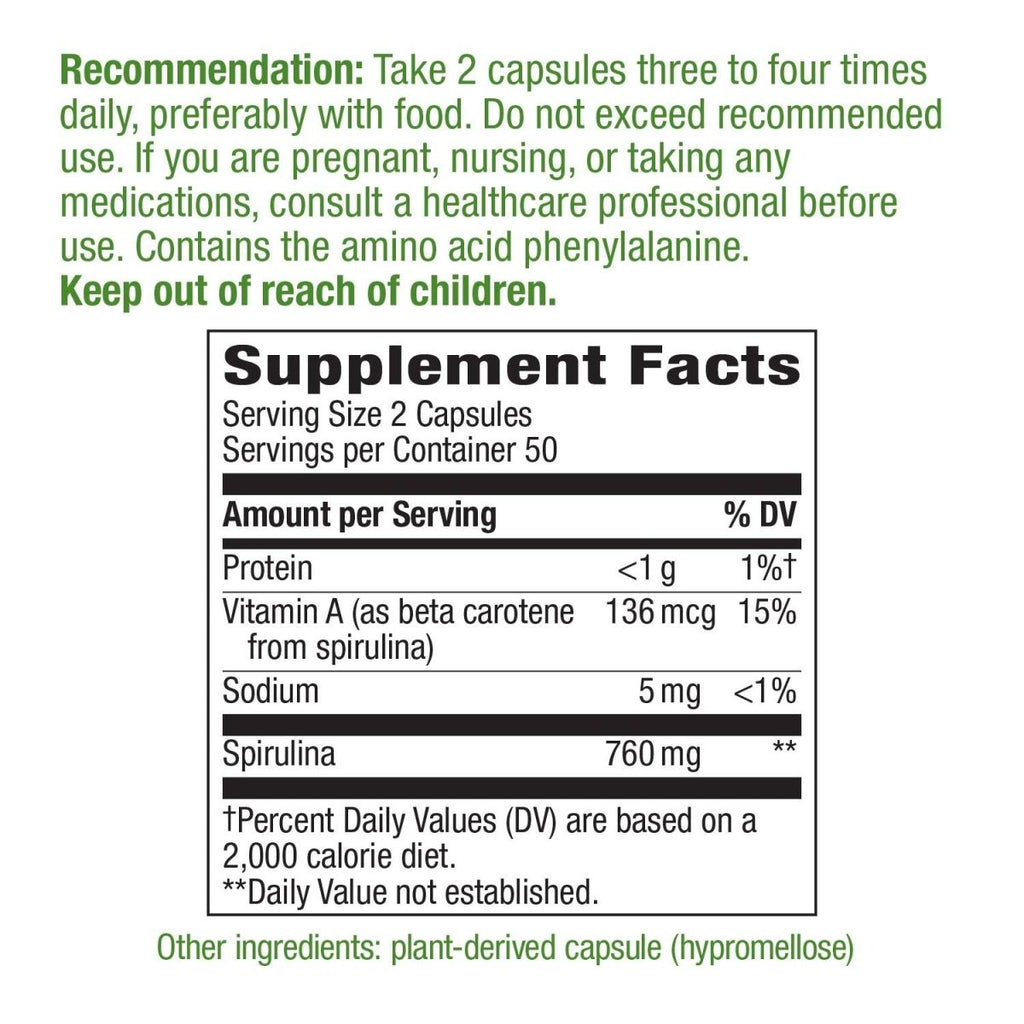 Nature's Way Spirulina Micro-Algae, 760 mg per serving
