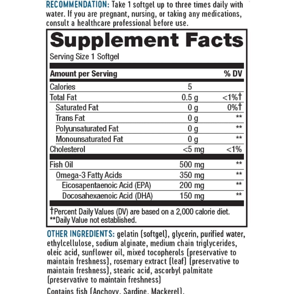 Nature's Way Super Fisol Enteric-Coated Fish Oil for Targeted Release, 70% EPA/DHA, 180 Softgels