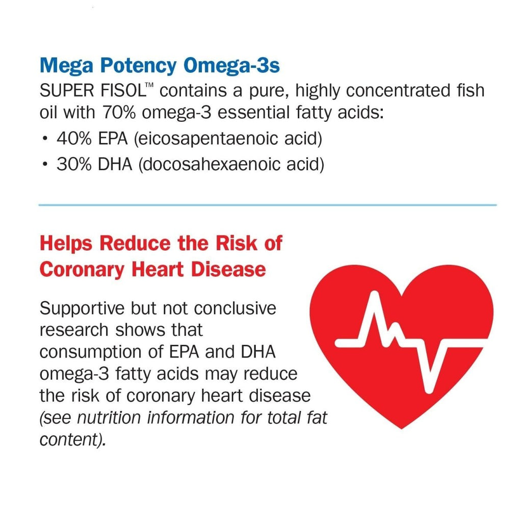 Nature's Way Super Fisol Enteric-Coated Fish Oil for Targeted Release, 70% EPA/DHA, 180 Softgels