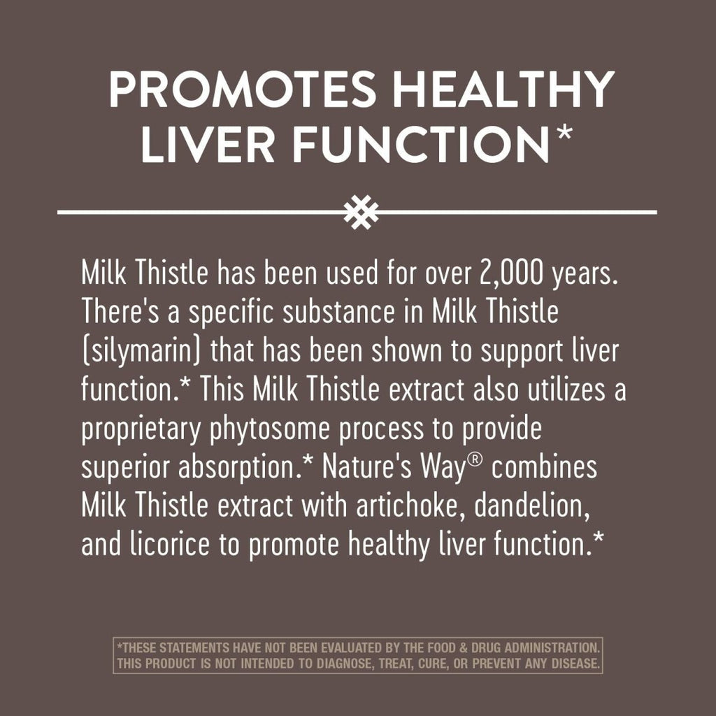 Nature?s Way Super Milk Thistle Promotes Healthy Liver Function* 4-Herb Blend Vegan 60 Capsules