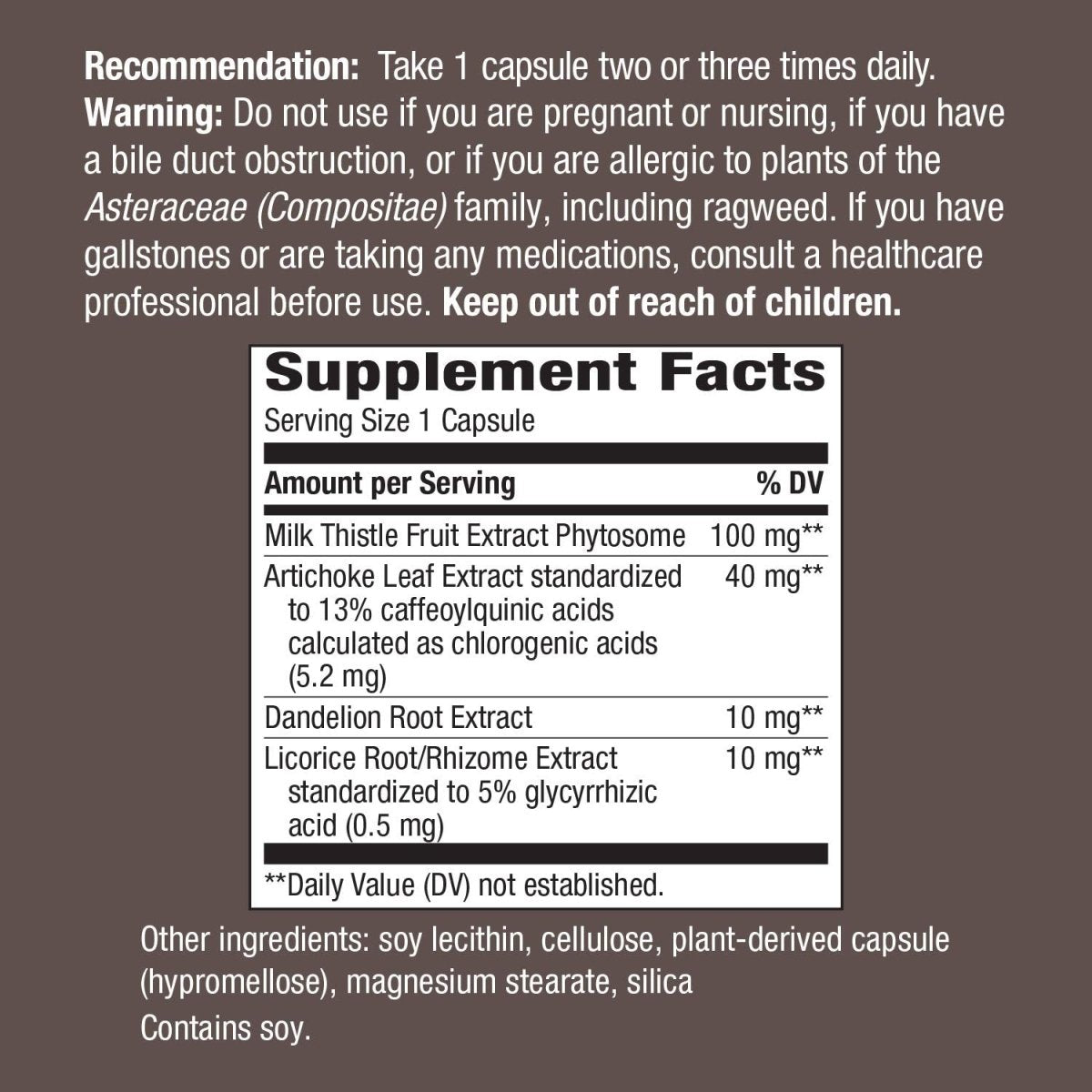 Nature?s Way Super Milk Thistle Promotes Healthy Liver Function* 4-Herb Blend Vegan 60 Capsules