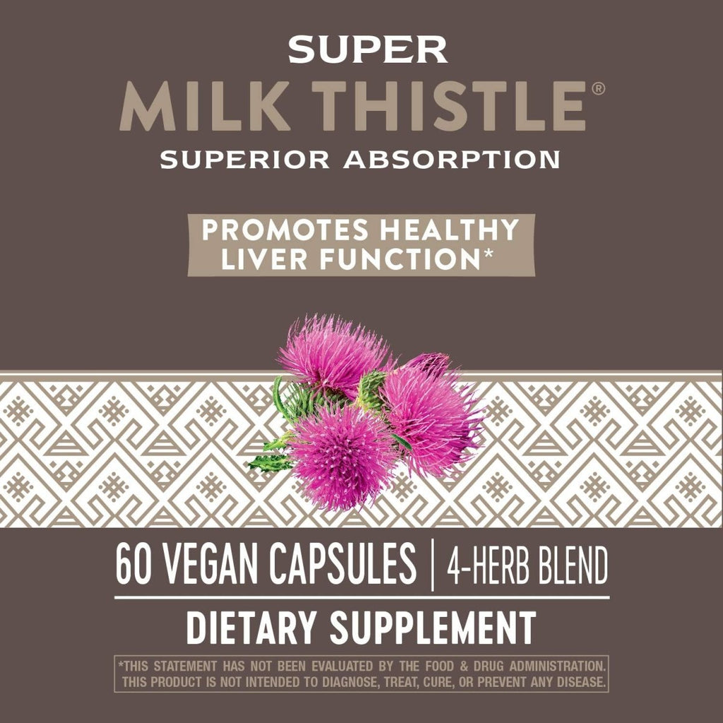 Nature?s Way Super Milk Thistle Promotes Healthy Liver Function* 4-Herb Blend Vegan 60 Capsules