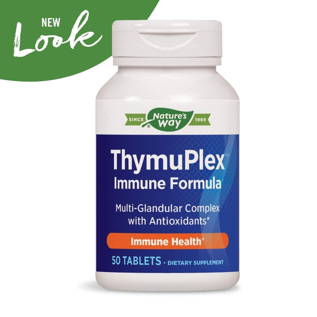 Nature's Way ThymuPlex Immune Formula, Multi-Glandular Complex with Antioxidants, Vitamin C & E, Selenium and Beta Carotene, 50 Tablets