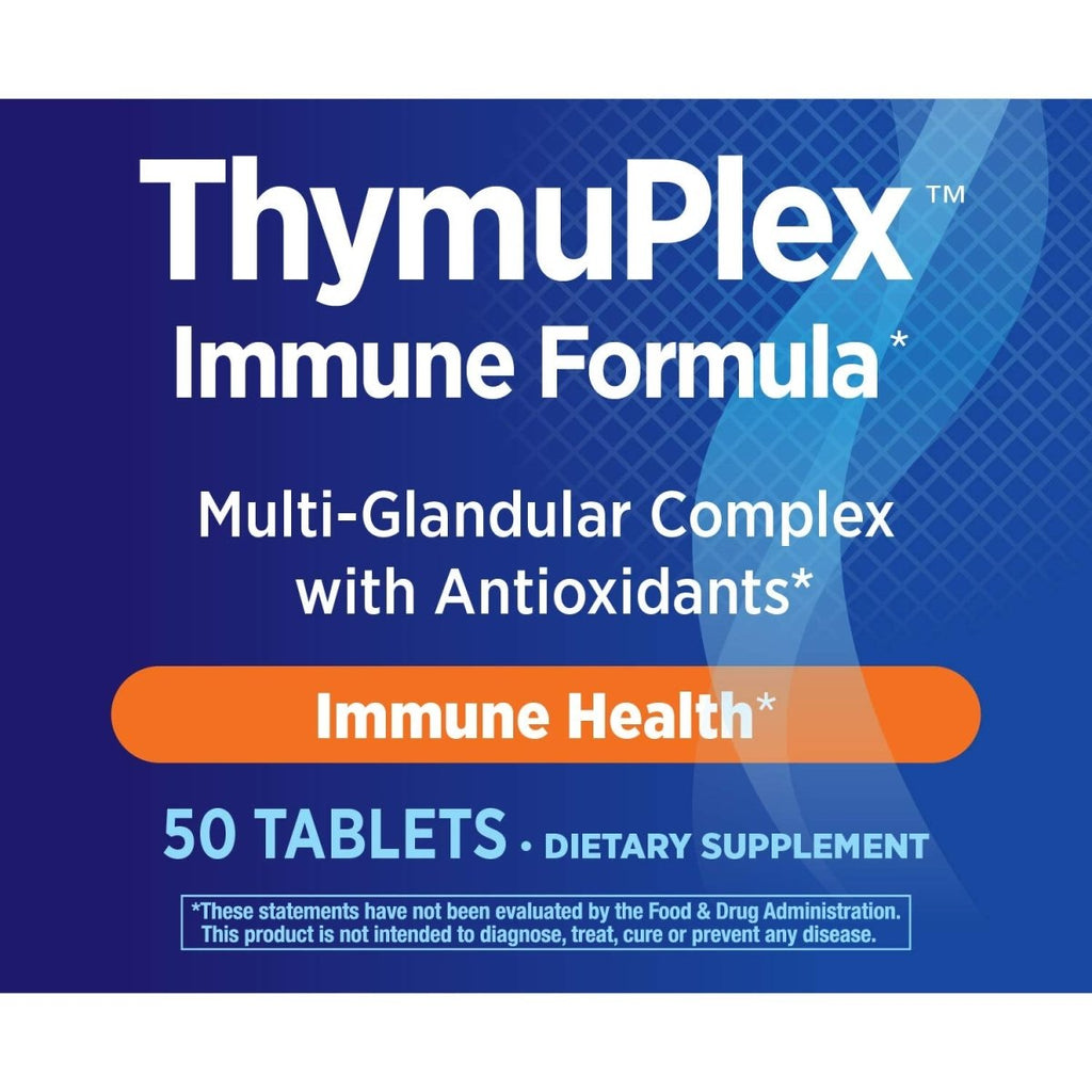 Nature's Way ThymuPlex Immune Formula, Multi-Glandular Complex with Antioxidants, Vitamin C & E, Selenium and Beta Carotene, 50 Tablets