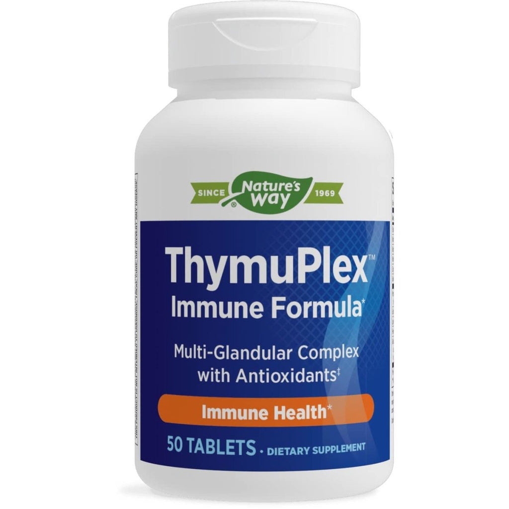 Nature's Way ThymuPlex Immune Formula, Multi-Glandular Complex with Antioxidants, Vitamin C & E, Selenium and Beta Carotene, 50 Tablets