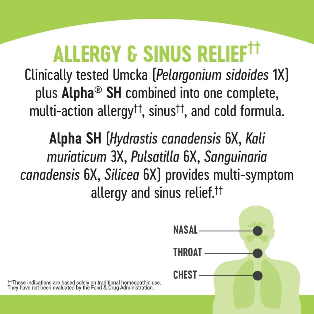 Nature's Way Umcka Allergy and Sinus Homeopathic Chewable Tablets- Cherry Flavor- 20 Count