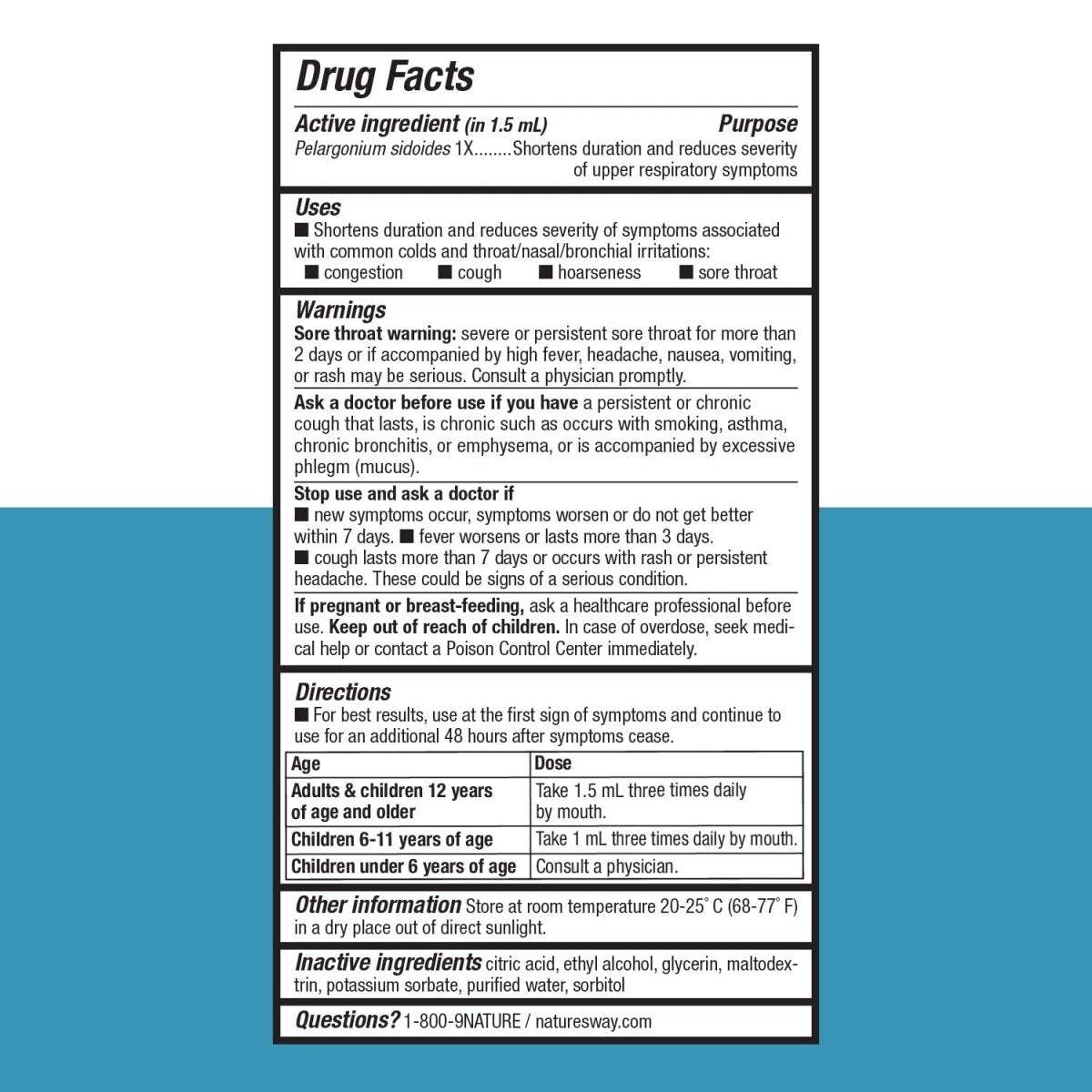 Nature's Way Umcka ColdCare Drops, Shortens Colds & Reduces Severity, Cherry Flavored Drops, 1 Fl. Oz