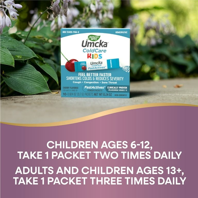 Nature's Way Umcka ColdCare Kids FastActives 10 Packets - 2 Pack