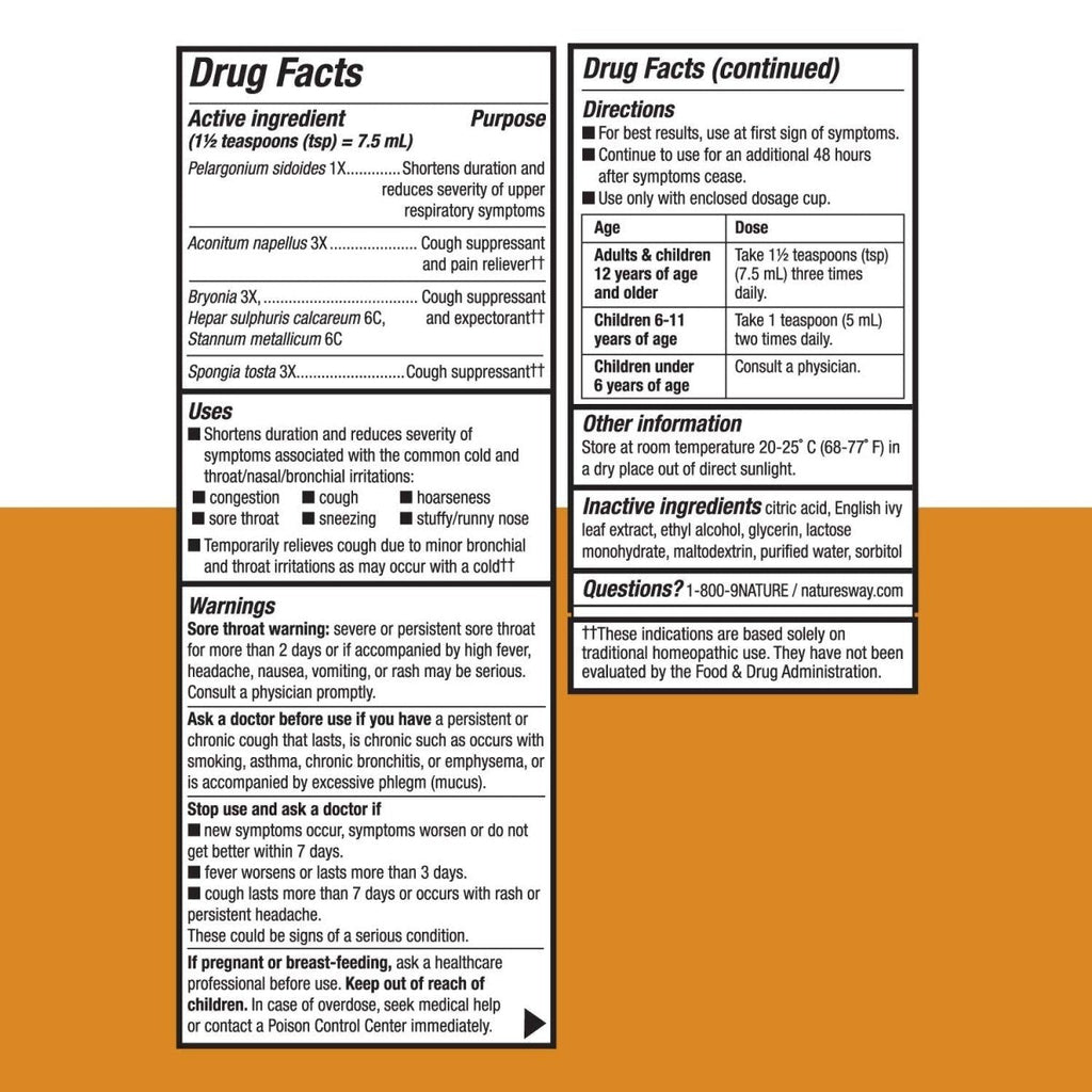 Nature's Way Umcka Cough Max Relief Syrup, 4 Oz