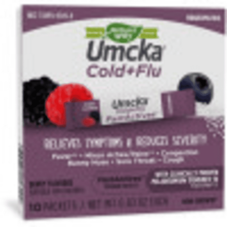 Nature's Way Umcka FastActives Cold & Flu Relief Multi-Action Berry 10 Powder Packets - 6 Pack