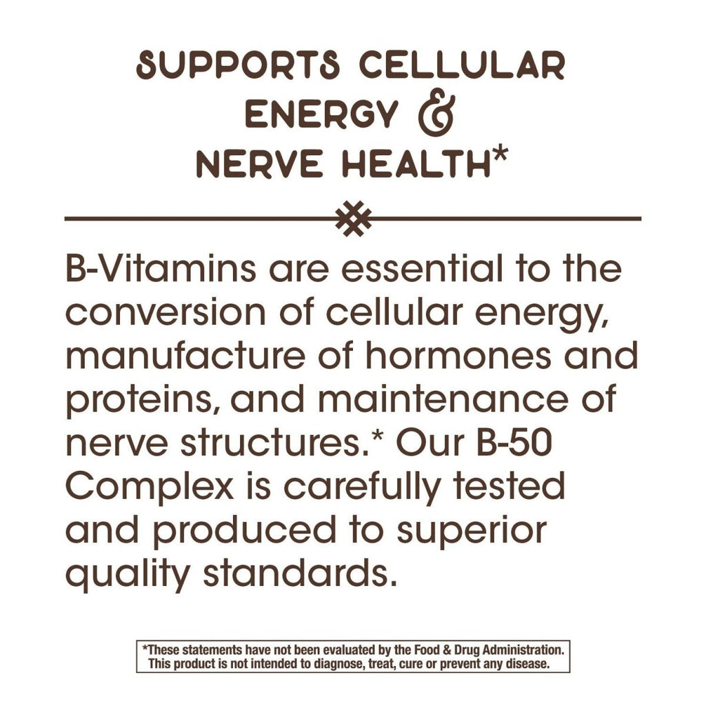 Nature's Way Vitamin B-50 Complex Capsules - Comprehensive B-Vitamin Support