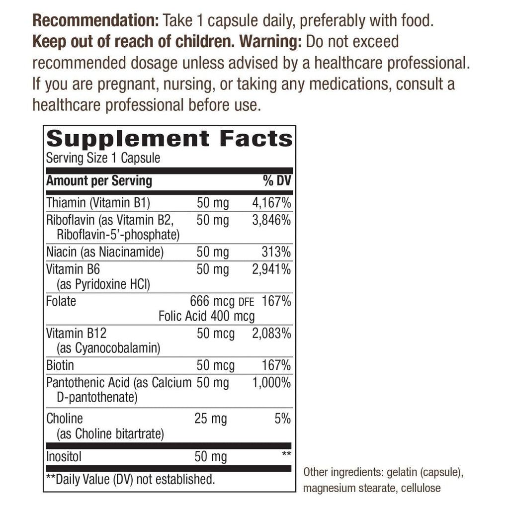 Nature's Way Vitamin B-50 Complex Capsules - Comprehensive B-Vitamin Support